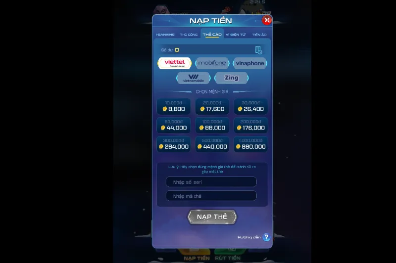 cách Nạp tiền Win79